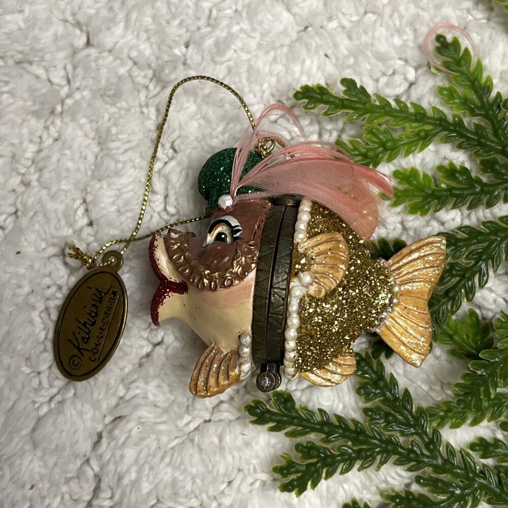 KATHERINE’S Collection KISSING FISH Christmas Ornament Hinged Trinket Box